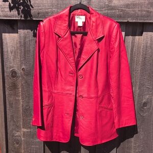 Nordstrom Vibrant Red Leather Jacket